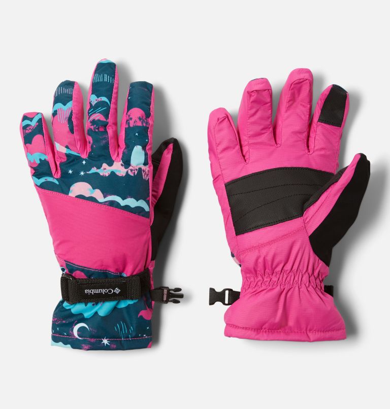 Thumbnail: Kids' Core II Ski Gloves, Color: Night Wave Hypergalactic, Pink Ice, image 1