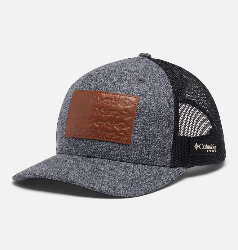 Thumbnail: PHG Leather Game Flag Snap Back | 028 | O/S, Color: Grill Heather, Black, image 1