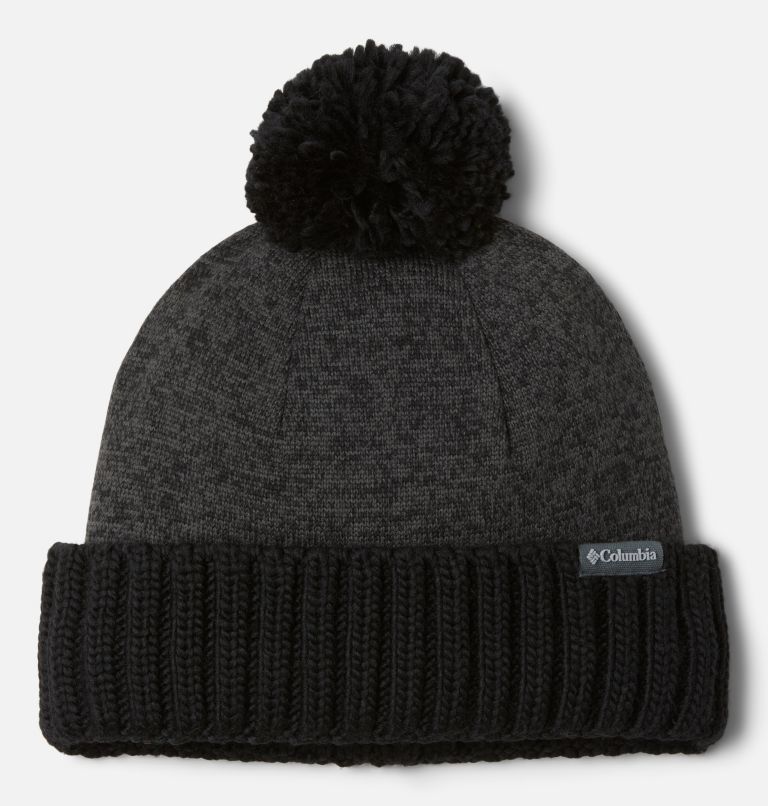 Thumbnail: Sweater Weather Pom Beanie, Color: Black Heather, image 1