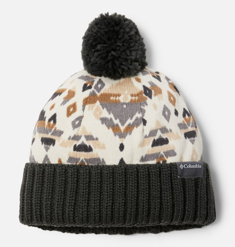 Thumbnail: Sweater Weather Pom Beanie, Color: Chalk Rocky Mt, image 1