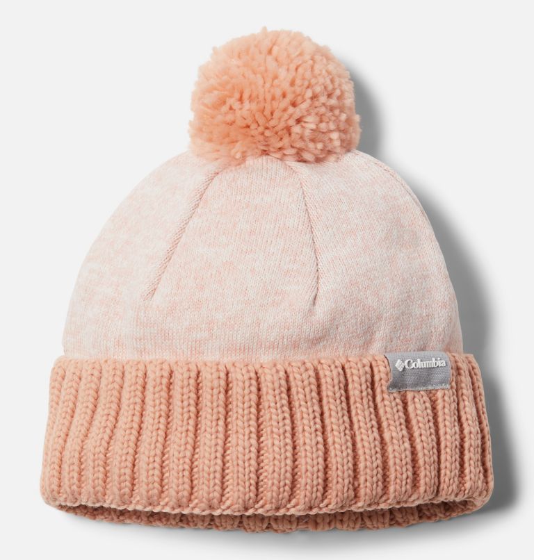 Sweater Weather Pom Beanie, Color: Peach Blossom Heather, image 1
