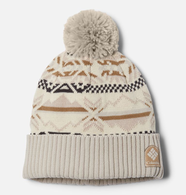 Palmer Peak Pom Beanie | 192 | O/S, Color: Chalk Checkered Peaks, Dark Stone, image 1