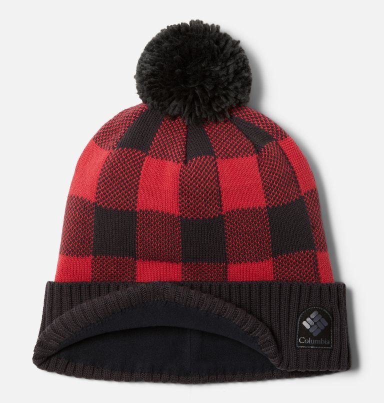 Thumbnail: Palmer Peak Pom Beanie | 658 | O/S, Color: Red Lily Check, Shark, image 2