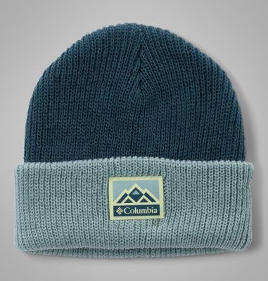 Kids' Whirlibird Cuffed Beanie, Color: Everblue, Crushed Blue, Mountains, image 3