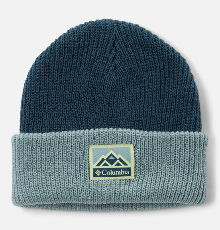 Kids' Whirlibird Cuffed Beanie, Color: Everblue, Crushed Blue, Mountains, image 1