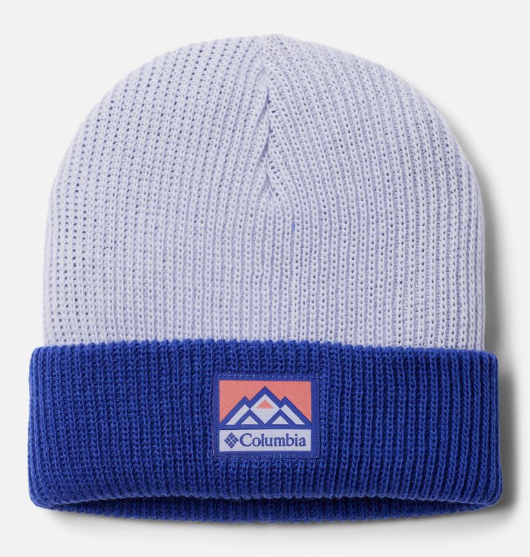Unisex Youth Whirlibird Cuffed Beanie, Color: Snowdrift, Clematis Blue, Mountains, image 1