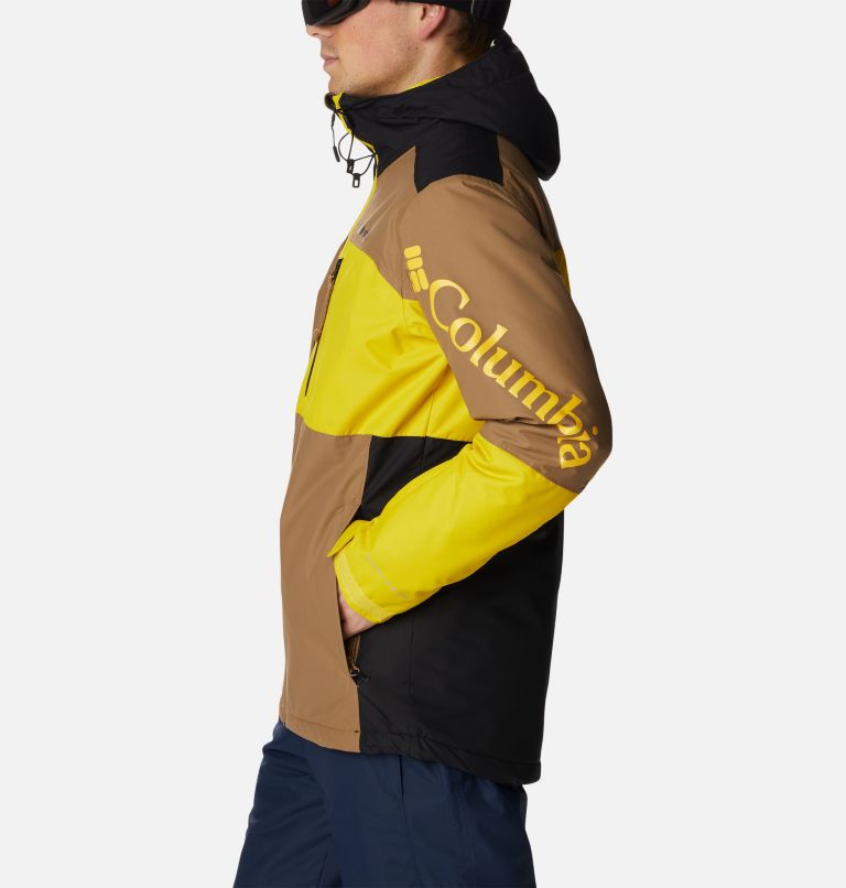 Men's Timberturner II Ski Jacket, Color: Delta, Black, Laser Lemon, image 3