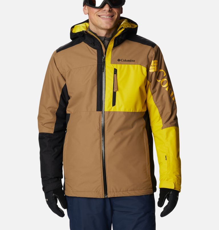 Men's Timberturner II Ski Jacket, Color: Delta, Black, Laser Lemon, image 1
