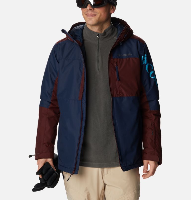 Men's Timberturner II Waterproof Ski Jacket, Color: Collegiate Navy, Elderberry, image 12
