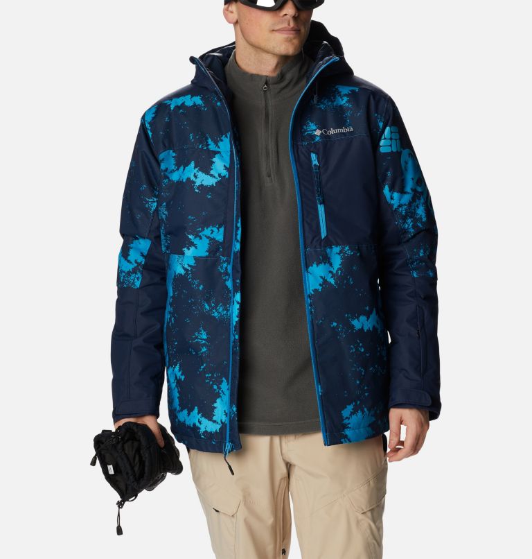 Men's Timberturner II Ski Jacket, Color: Compass Blue Look Up Print, Coll Navy, image 12
