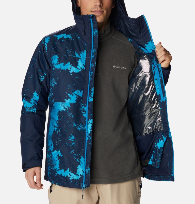 Thumbnail: Men's Timberturner II Ski Jacket, Color: Compass Blue Look Up Print, Coll Navy, image 6