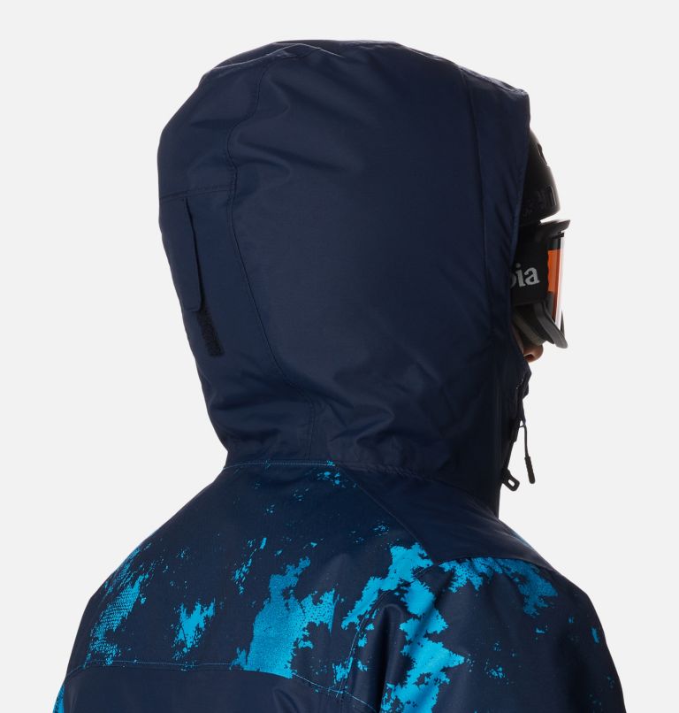 Men's Timberturner II Ski Jacket, Color: Compass Blue Look Up Print, Coll Navy, image 8
