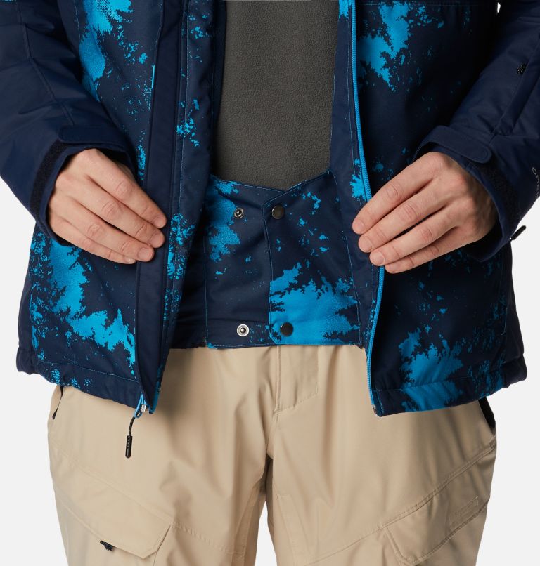 Men's Timberturner II Ski Jacket, Color: Compass Blue Look Up Print, Coll Navy, image 10