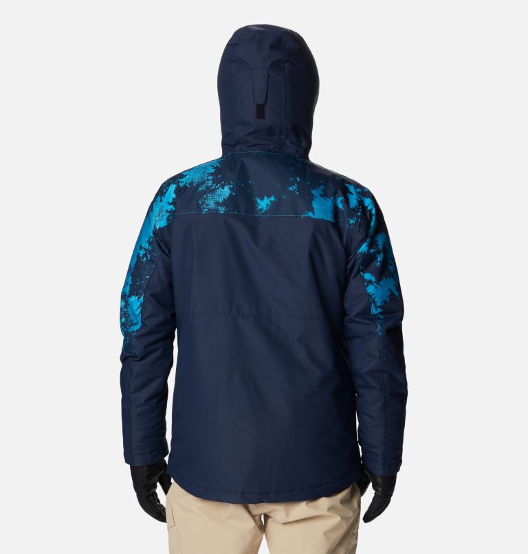 Men's Timberturner II Ski Jacket, Color: Compass Blue Look Up Print, Coll Navy, image 2