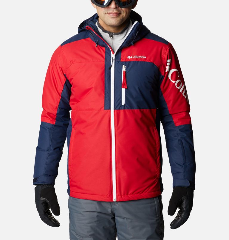 Thumbnail: Men's Timberturner II Ski Jacket, Color: Mountain Red, Collegiate Navy, image 1