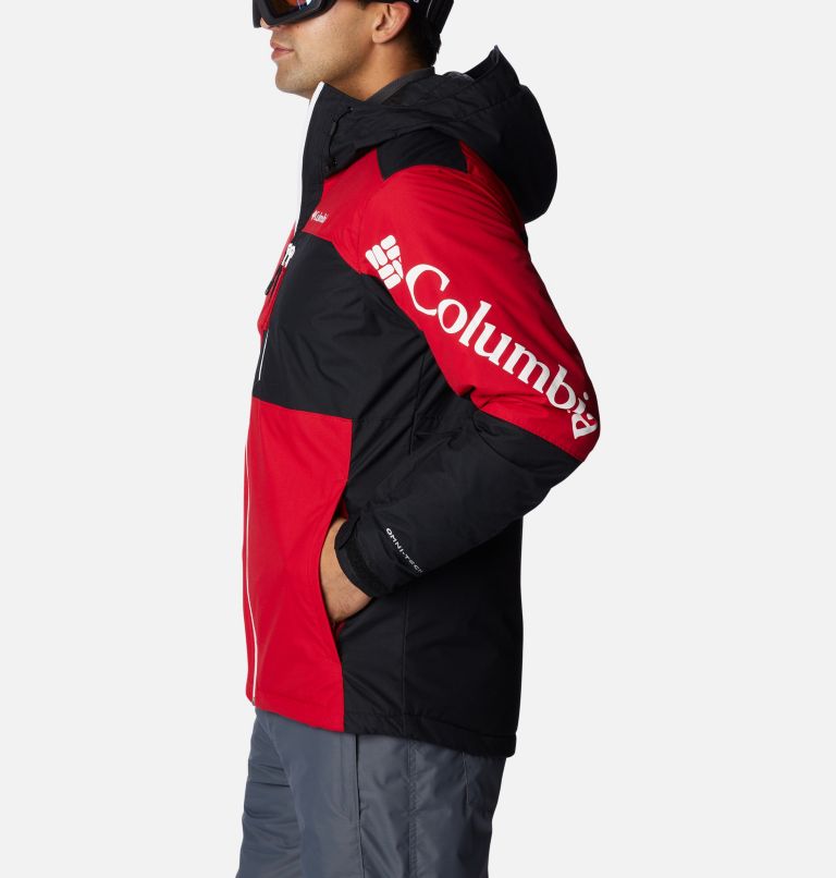 Thumbnail: Men's Timberturner II Waterproof Ski Jacket, Color: Mountain Red, Black, image 3
