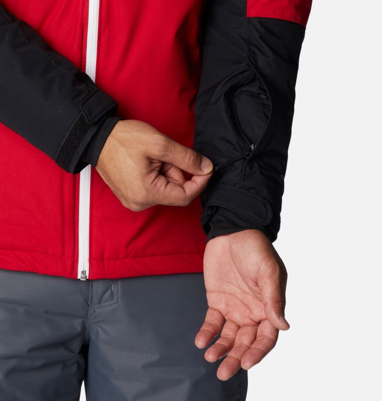 Men's Timberturner II Waterproof Ski Jacket, Color: Mountain Red, Black, image 8