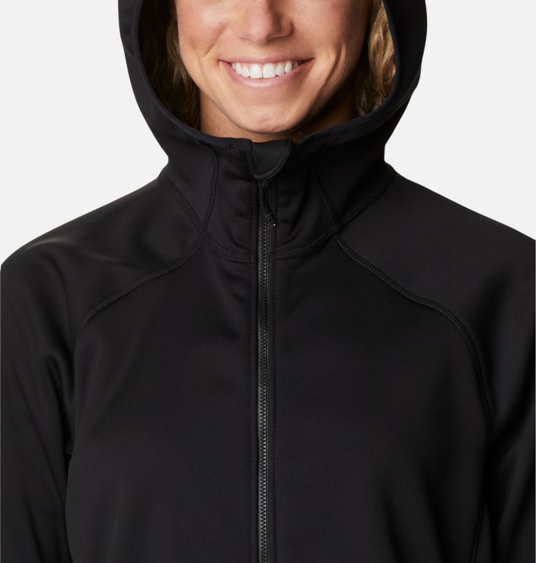Thumbnail: Women's PFG Tidal Stretch Softshell Hooded Jacket, Color: Black, image 4