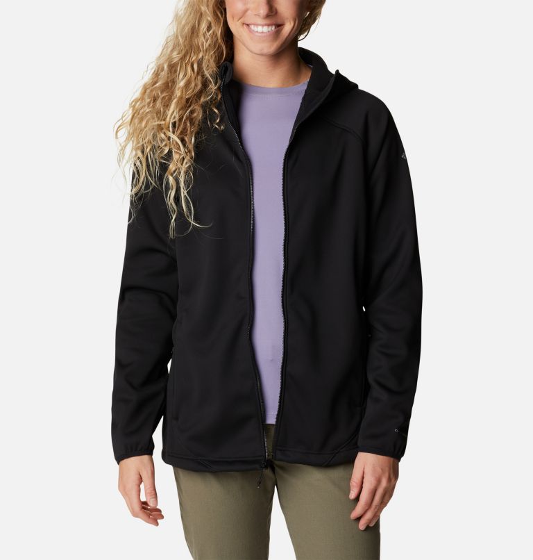 Thumbnail: Women's PFG Tidal Stretch Softshell Hooded Jacket, Color: Black, image 7