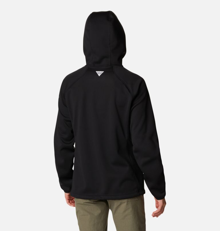 Women's PFG Tidal Stretch Softshell Hooded Jacket, Color: Black, image 2