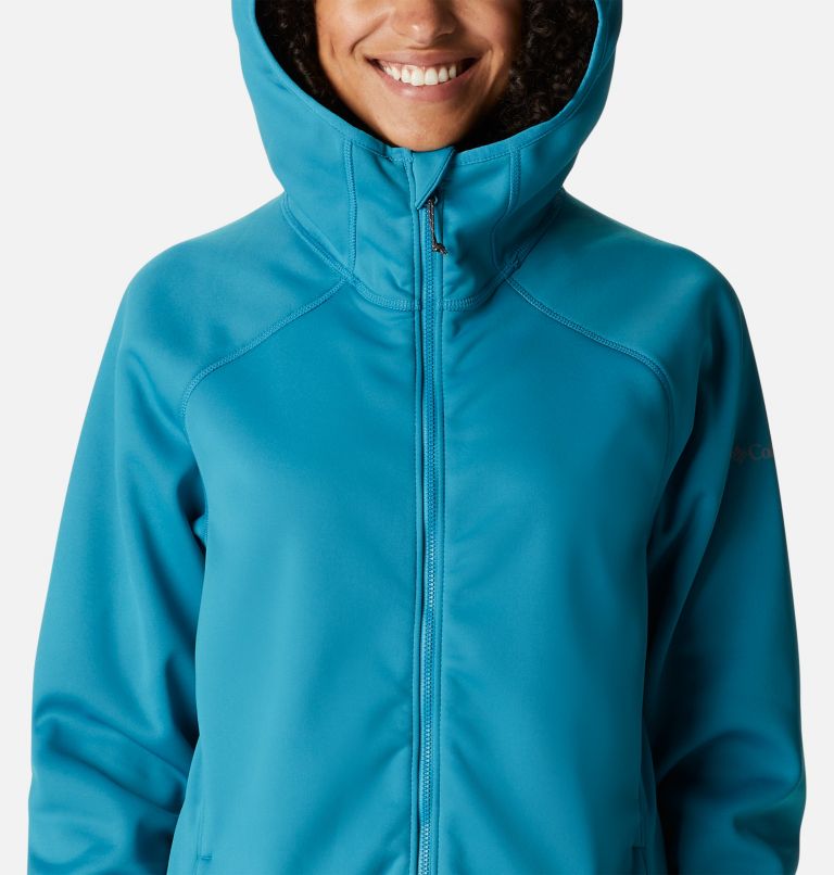 Thumbnail: Women's PFG Tidal Stretch Softshell Hooded Jacket, Color: Deep Marine, image 4