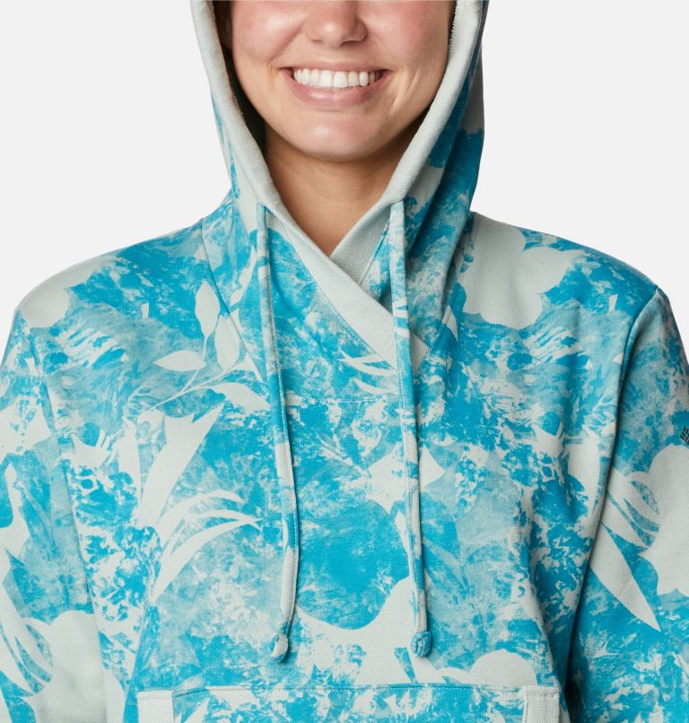 Women's PFG Slack Water French Terry Hoodie, Color: Cool Green Skydye, image 4
