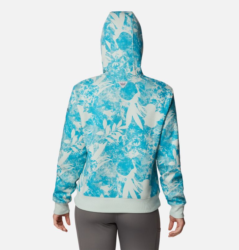 Women's PFG Slack Water French Terry Hoodie, Color: Cool Green Skydye, image 2