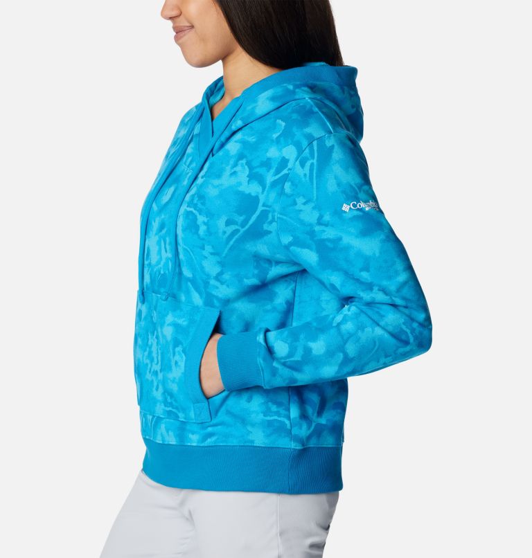 Women's PFG Slack Water French Terry Hoodie, Color: Pool, Sunwashed, image 3