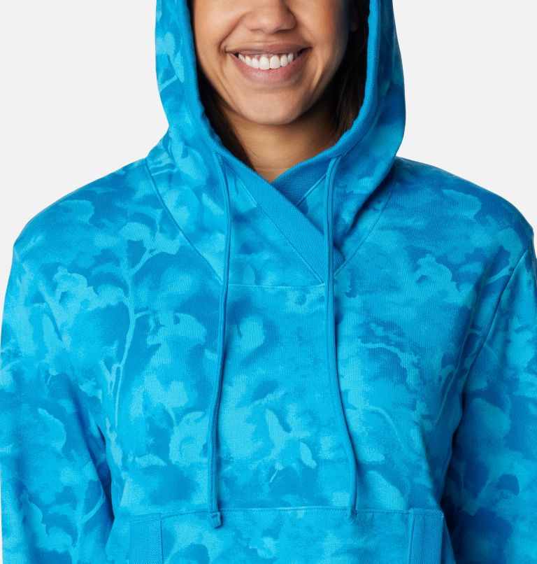 Thumbnail: Women's PFG Slack Water French Terry Hoodie, Color: Pool, Sunwashed, image 4