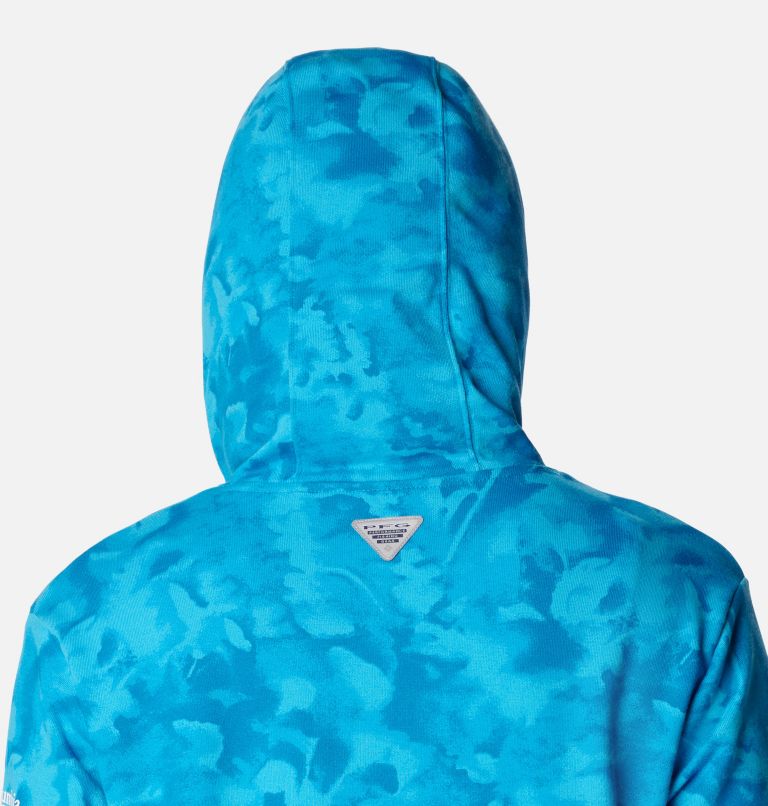 Thumbnail: Women's PFG Slack Water French Terry Hoodie, Color: Pool, Sunwashed, image 5