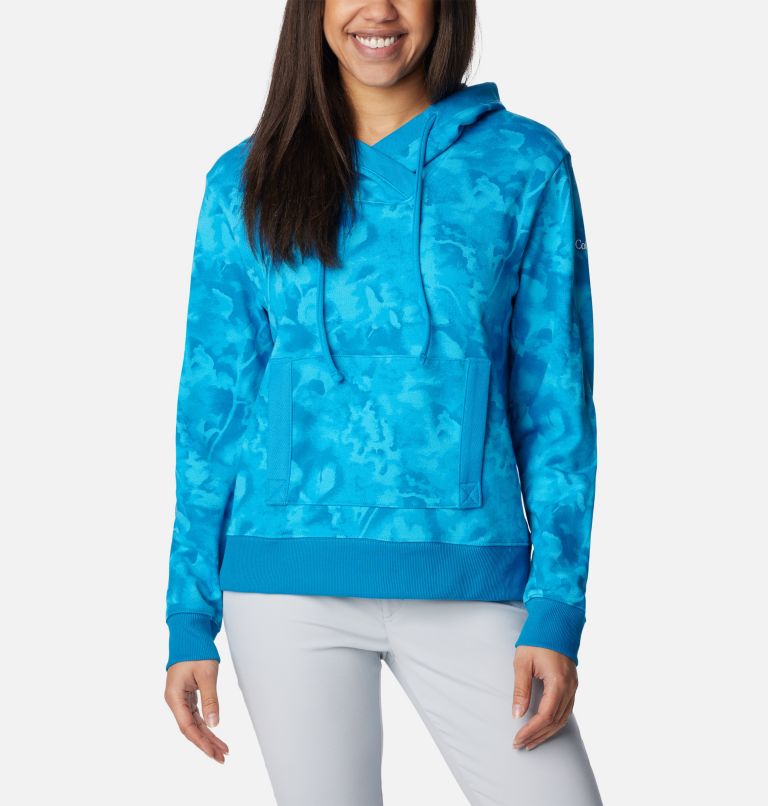 Thumbnail: Women's PFG Slack Water French Terry Hoodie, Color: Pool, Sunwashed, image 1