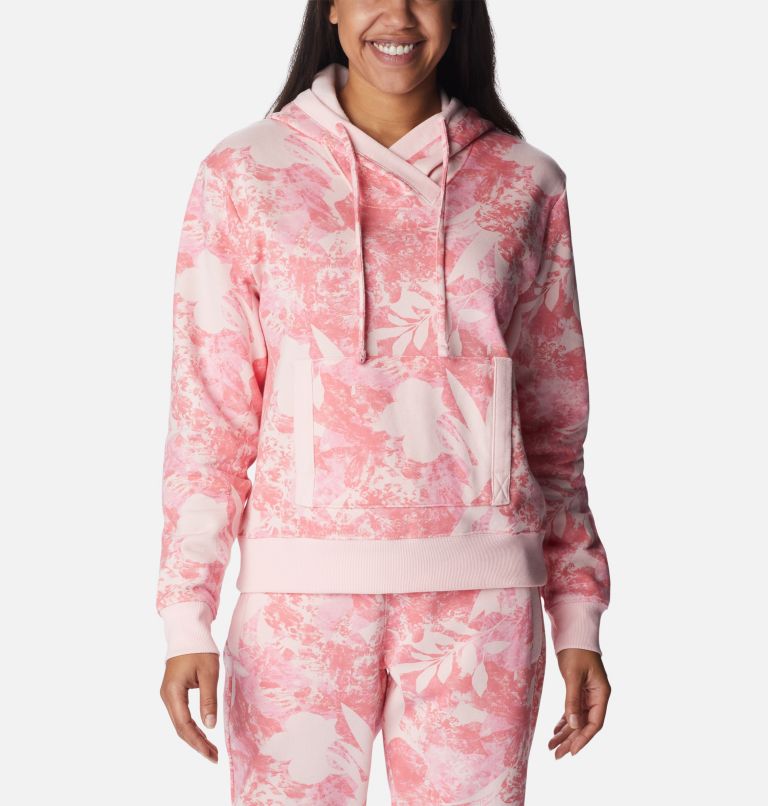 Women's PFG Slack Water French Terry Hoodie, Color: Satin Pink Skydye, image 1