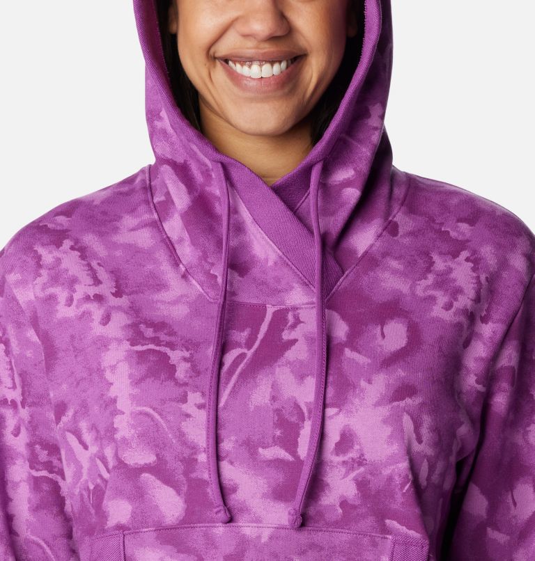 Women's PFG Slack Water French Terry Hoodie, Color: Berry Jam, Sunwashed, image 4