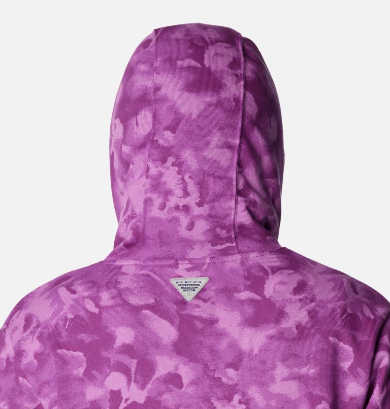 Women's PFG Slack Water French Terry Hoodie, Color: Berry Jam, Sunwashed, image 5