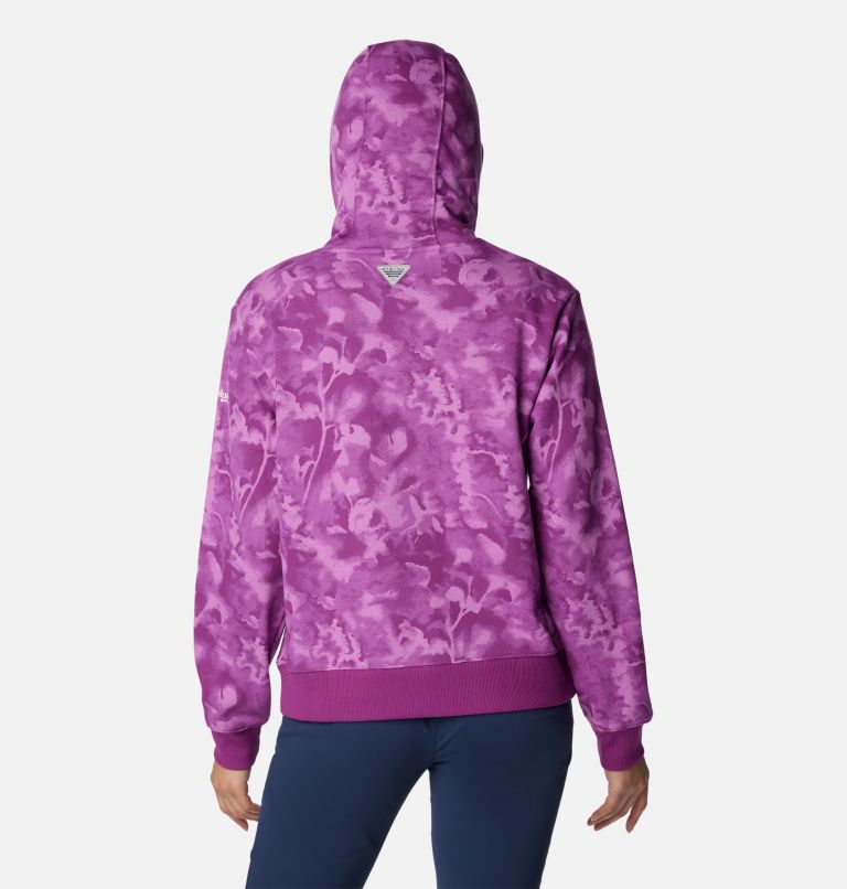 Women's PFG Slack Water French Terry Hoodie, Color: Berry Jam, Sunwashed, image 2