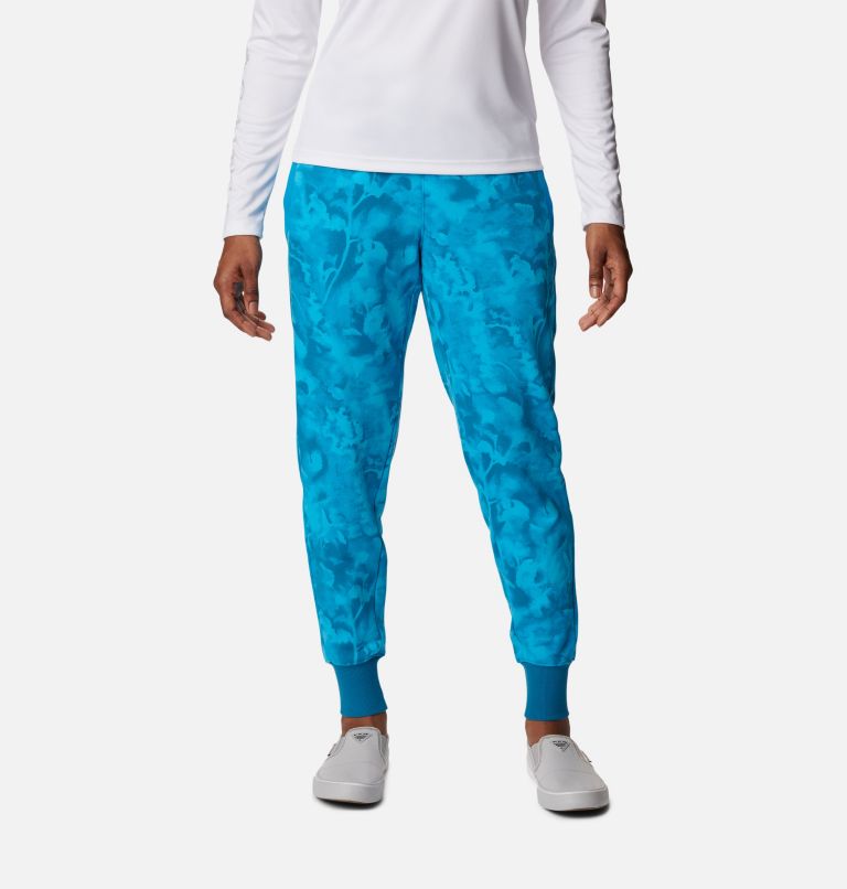 Thumbnail: Women's PFG Slack Water French Terry Joggers, Color: Pool, Sunwashed, image 1
