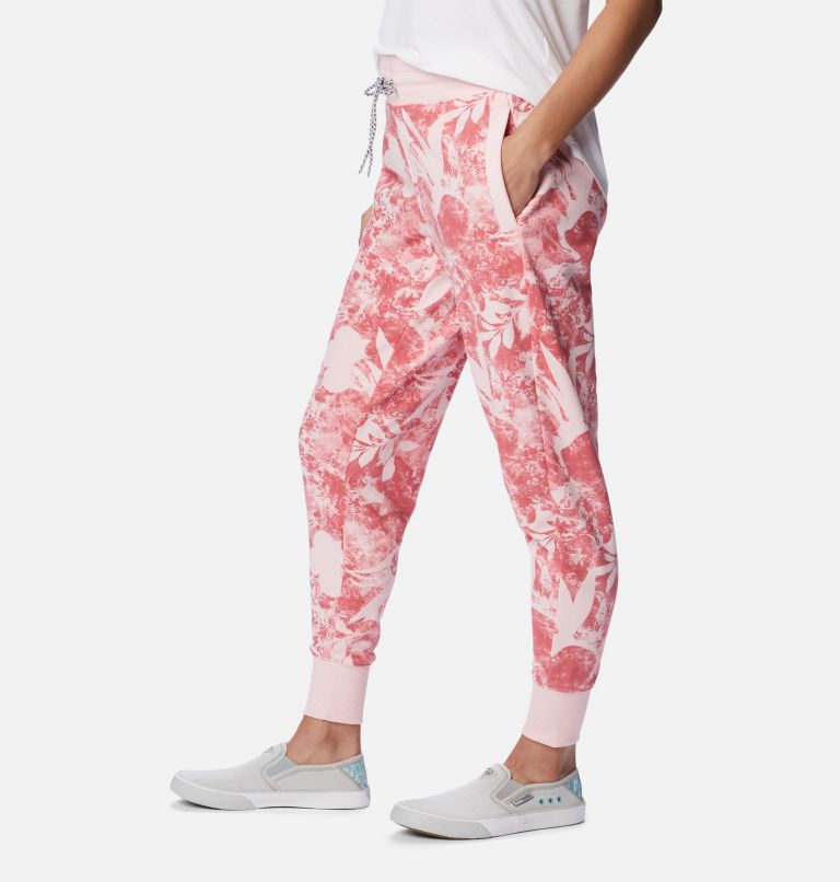 Women's PFG Slack Water French Terry Joggers, Color: Satin Pink Skydye, image 3