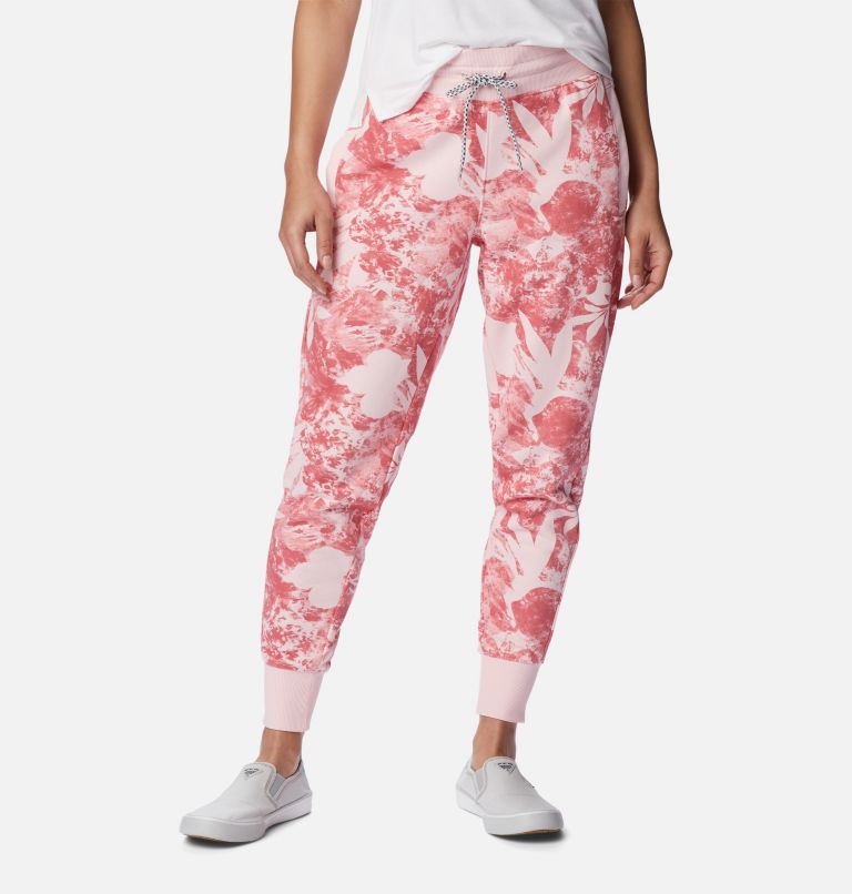 Thumbnail: Women's PFG Slack Water French Terry Joggers, Color: Satin Pink Skydye, image 1