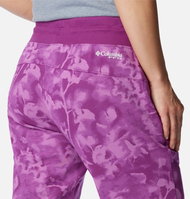 Thumbnail: Women's PFG Slack Water French Terry Joggers, Color: Berry Jam, Sunwashed, image 5