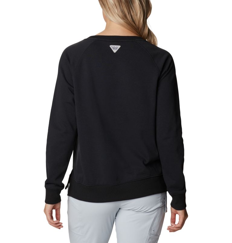 Thumbnail: Women's PFG Slack Water French Terry Crew Sweatshirt, Color: Black, image 2