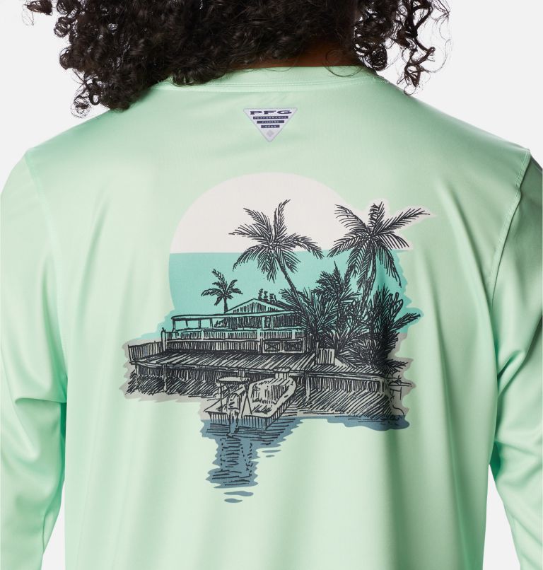 Thumbnail: Women's PFG Tidal Tee Island Time Long Sleeve Shirt, Color: Key West, Metal, image 5