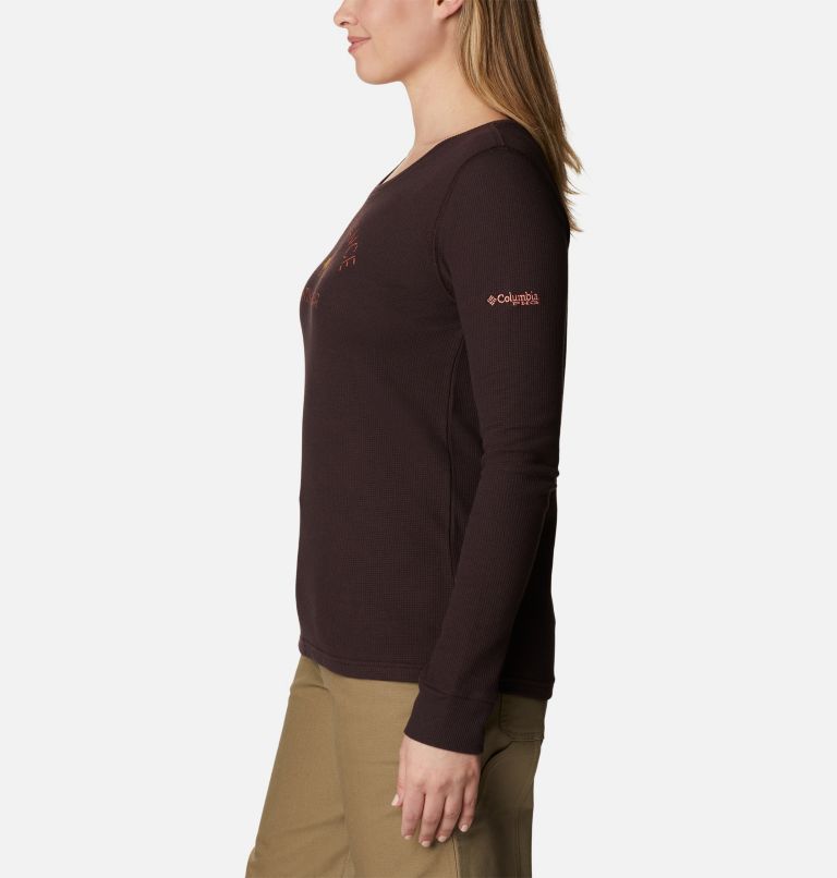 Women's PHG Roughtail University Waffle Shirt, Color: New Cinder, Dark Coral Lab, image 3