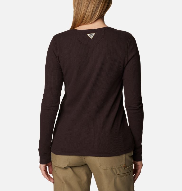 Thumbnail: Women's PHG Roughtail University Waffle Shirt, Color: New Cinder, Dark Coral Lab, image 2