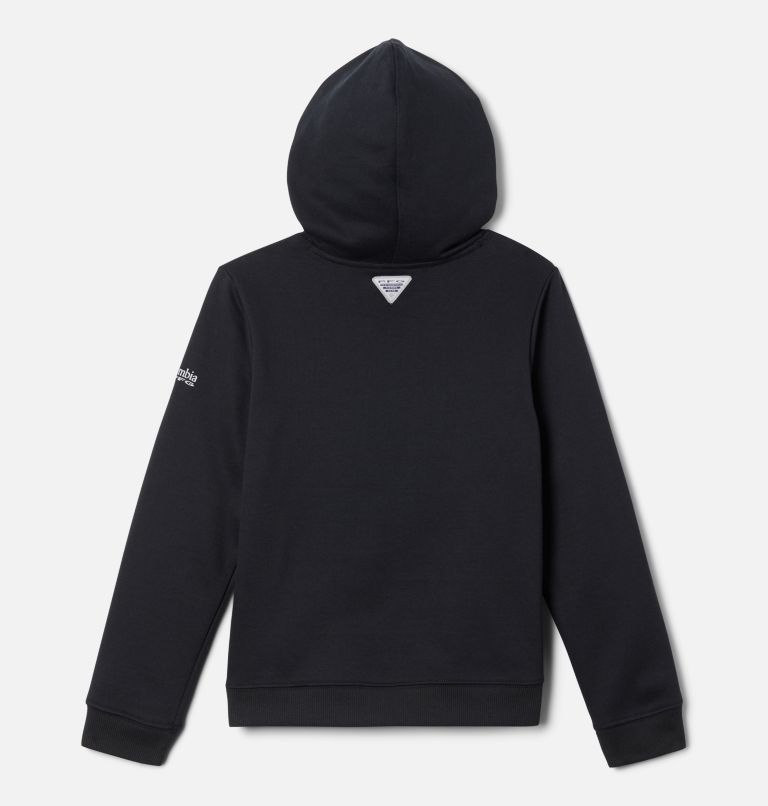 Kids' PFG Fish Flag Hoodie, Color: Black, Cool Grey, image 2