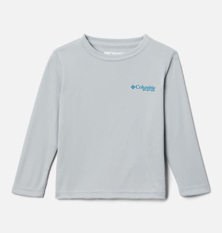 Thumbnail: Boys' Toddler PFG Terminal Tackle University Long Sleeve Shirt, Color: Cool Grey, Deep Marine - Bass, image 1