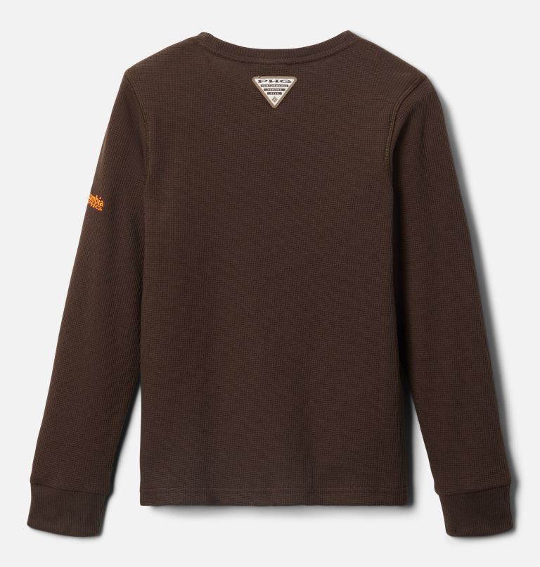Boys' PHG Roughtail University Waffle Long Sleeve Shirt, Color: Cordovan, Blaze - Buck, image 2