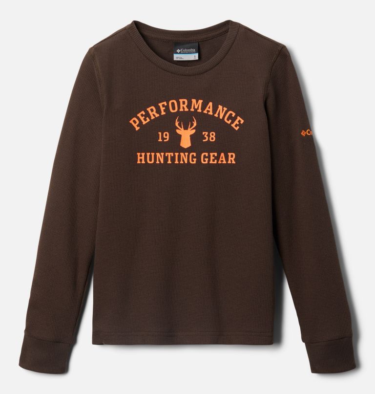 Boys' PHG Roughtail University Waffle Long Sleeve Shirt, Color: Cordovan, Blaze - Buck, image 1