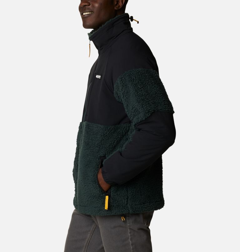 Thumbnail: Men's Ballistic Ridge Fleece Jacket, Color: Spruce, Black, image 3