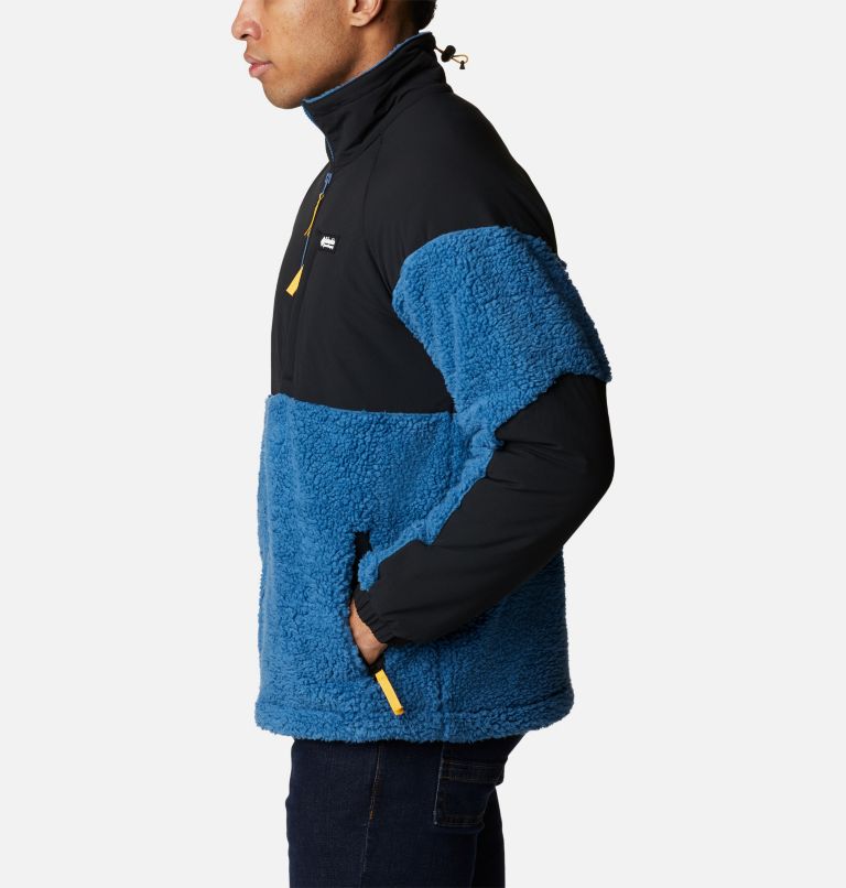 Men's Ballistic Ridge Fleece Jacket, Color: Impulse Blue, Black, image 3