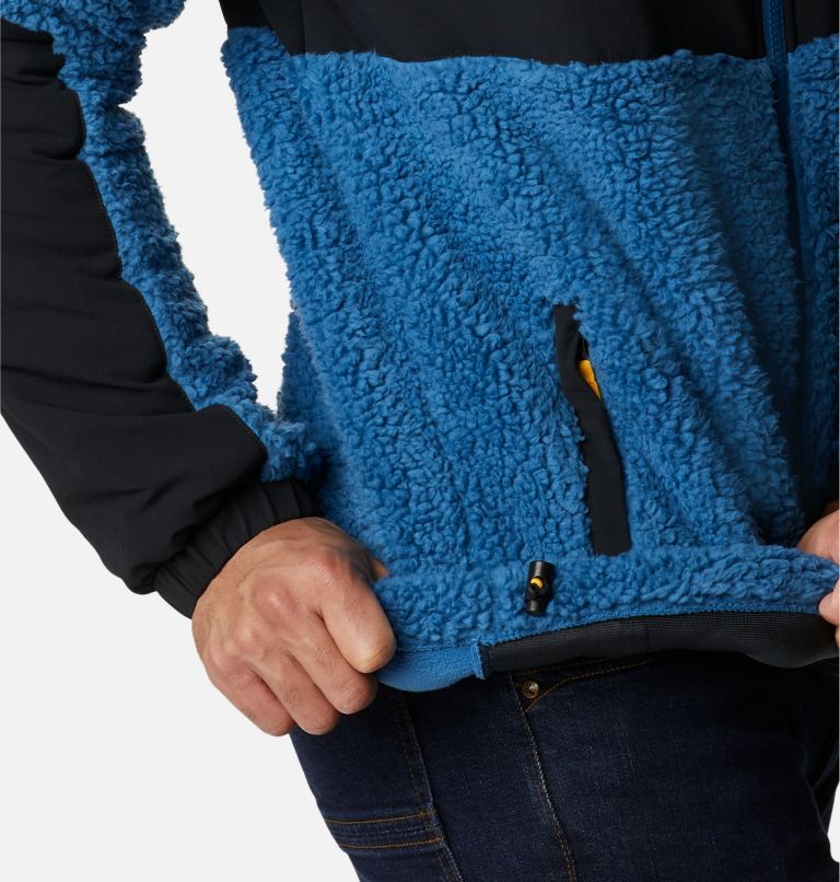 Men's Ballistic Ridge Full Zip Fleece, Color: Impulse Blue, Black, image 7